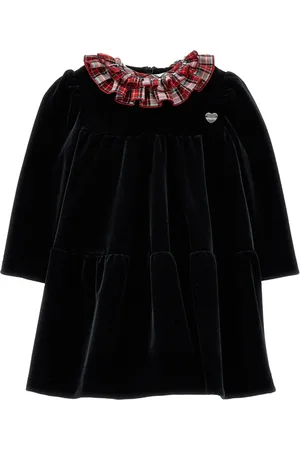 MONNALISA Robe en maille chenille col écossais