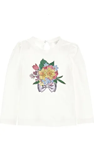 MONNALISA T-shirt manches longues strass