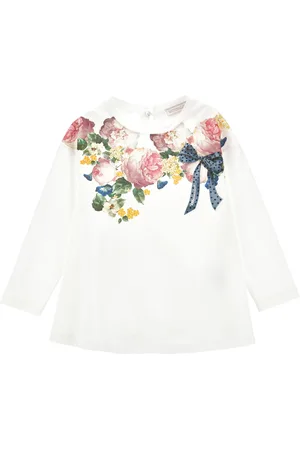 MONNALISA Maxi t-shirt en coton dégradé floral