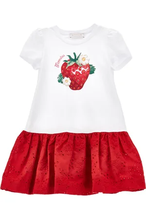 MONNALISA Robe en jersey à volant en broderie anglaise