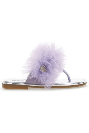 MONNALISA Tongs en nubuck avec volants en tulle