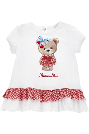 MONNALISA T-shirt en jersey de coton avec volant