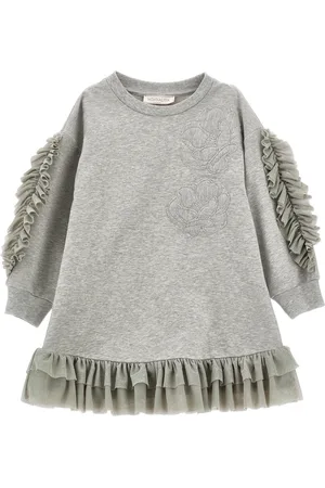 MONNALISA Robe sweat avec broderie anémones