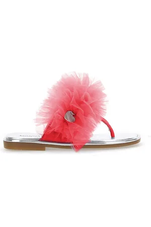 MONNALISA Tongs en nubuck avec volants en tulle