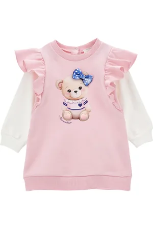 MONNALISA Robe sweat bicolore avec galons