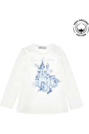 MONNALISA T-shirt en coton bio imprimé château