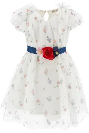 MONNALISA Robe en tulle imprimé botanique