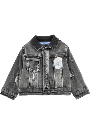 MONNALISA Veste en jean matelassée avec broderie