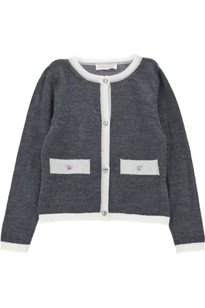 MONNALISA Cardigan en laine mérinos bicolore