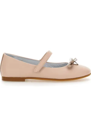 MONNALISA Ballerines en cuir avec nœud strassé