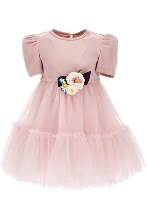 MONNALISA Robe en point de Milan avec jupe en tulle