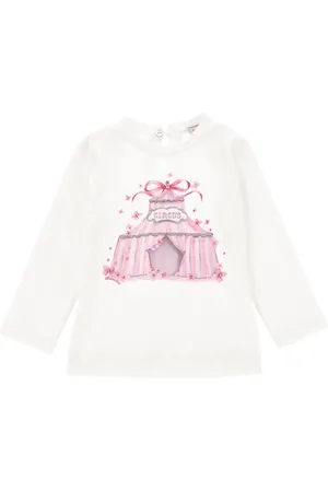 MONNALISA T-shirt en jersey de coton avec strass