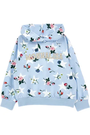 MONNALISA Sweat en coton étoiles et fleurs