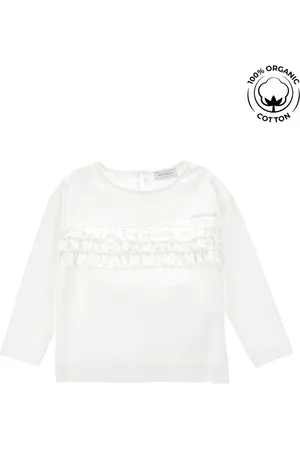 MONNALISA T-shirt en coton bio à petits volants