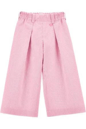 MONNALISA Pantalon large en tissu à fines rayures