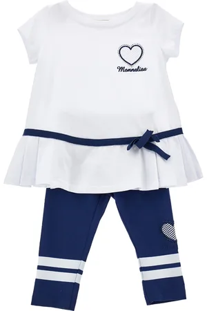 MONNALISA Blouse complète en coton et legging bicolore