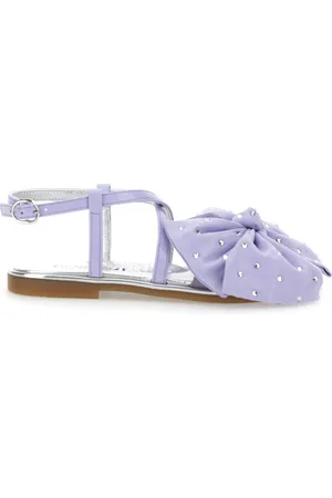 MONNALISA Sandales en cuir verni avec maxi nœud