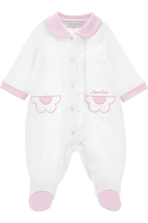 MONNALISA Combishort festonné bicolore en coton