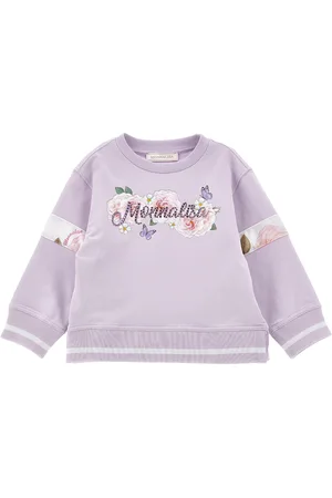 MONNALISA Sweat ouvert avec logo en strass