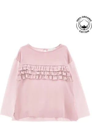 MONNALISA T-shirt en coton bio à petits volants