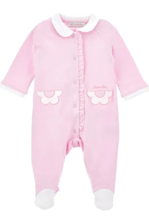MONNALISA Combishort festonné bicolore en coton