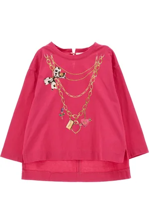 MONNALISA Maxi t-shirt avec imprimé collier en lurex