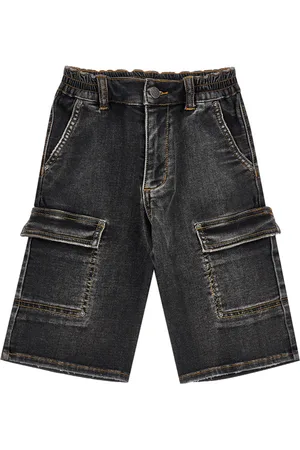MONNALISA Short cargo en jean Mickey Mouse