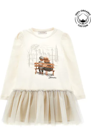 MONNALISA Robe en coton bio avec tulle