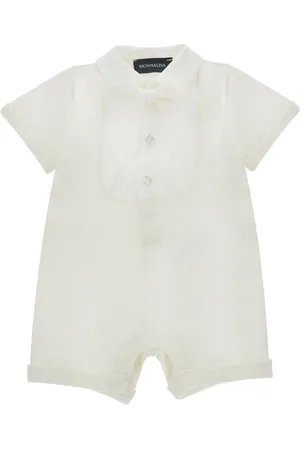 MONNALISA Barboteuse en seersucker avec plastron