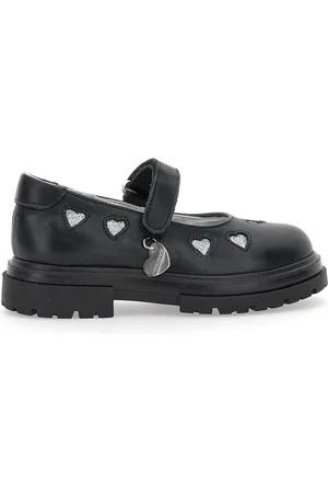 MONNALISA Ballerines en cuir avec cœurs pailletés
