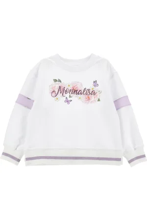 MONNALISA Sweat ouvert avec logo en strass