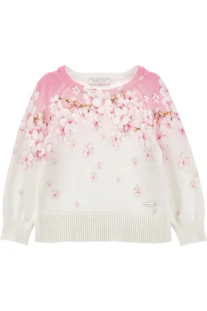 MONNALISA Pull en viscose de coton fleurs de pêcher