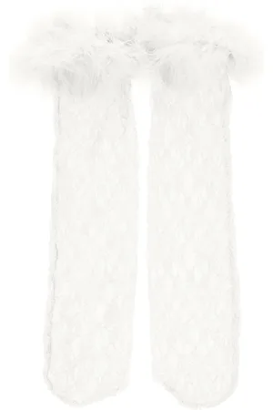 MONNALISA Chaussettes en fine résille plumes