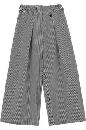 MONNALISA Pantalon large en tissu à fines rayures