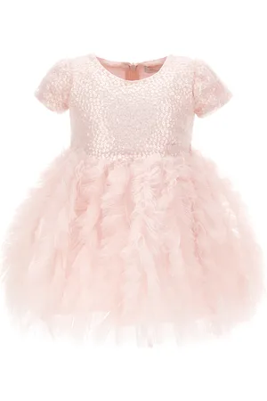 MONNALISA Robe en tulle toucher soyeux et paillettes