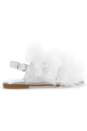 MONNALISA Sandales en nubuck avec volants en tulle