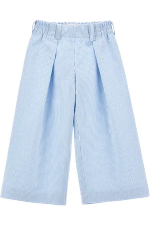 MONNALISA Pantalon large en tissu à fines rayures