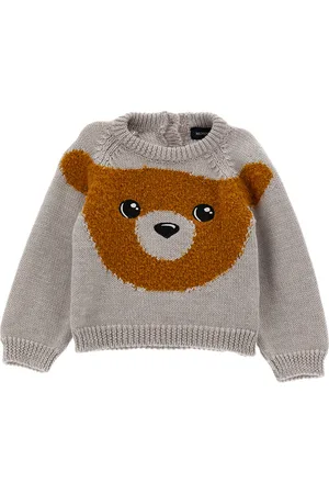 MONNALISA Pull en laine mérinos avec ourson incrusté
