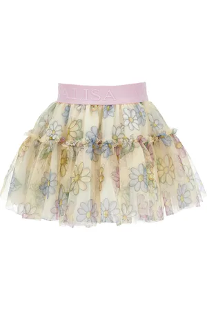 MONNALISA Jupe en tulle imprimé marguerite