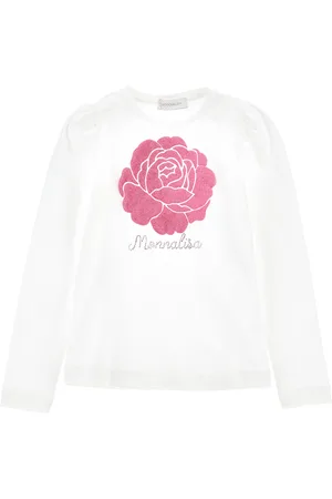 MONNALISA T-shirt manches longues avec rose pailletée