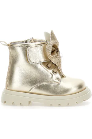 MONNALISA Bottes en cuir avec nœud pailleté