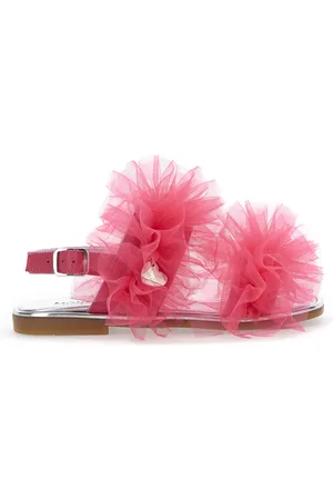 MONNALISA Sandales en nubuck avec volants en tulle