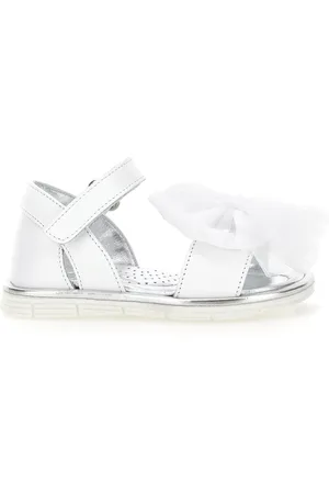 MONNALISA Sandales en cuir à nœuds en tulle