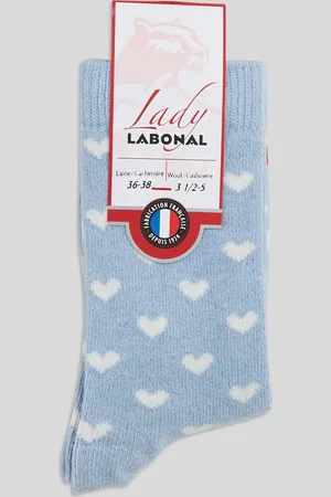 Labonal Paire de chaussettes à coeurs en laine