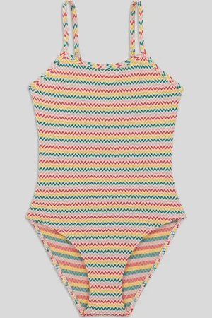 Monoprix Maillot 1 pièce motif zigzag, certifié OEKO-TEX