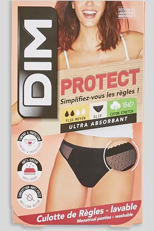 Dim Culotte menstruelle flux moyen plumetis PROTECT en coton BIO