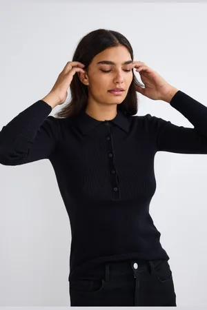 Monoprix Pull col polo contenant du coton et cachemire