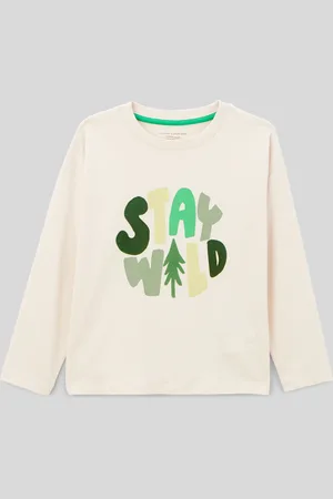 Monoprix T-shirt manches longues à inscription en coton BIO GOTS