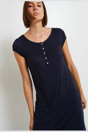 Monoprix Chemise de nuit manches courtes fluide unie