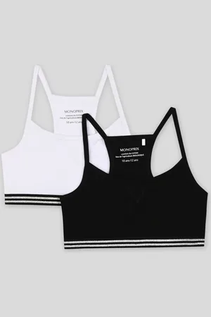 Monoprix Lot de 2 brassières unies de sport en coton BIO GOTS